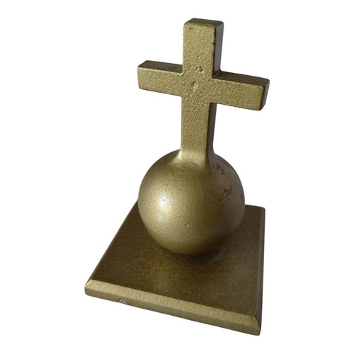 Kreuz metall skulptur - metall, gold